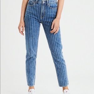 American eagle striped mom jeans